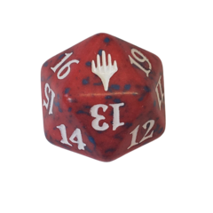 Magic D20 Spindown Dice - Red Planeswalker Symbol